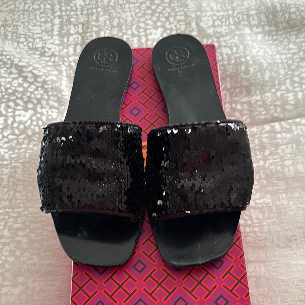 Tory Burch Black sequin Sandals
